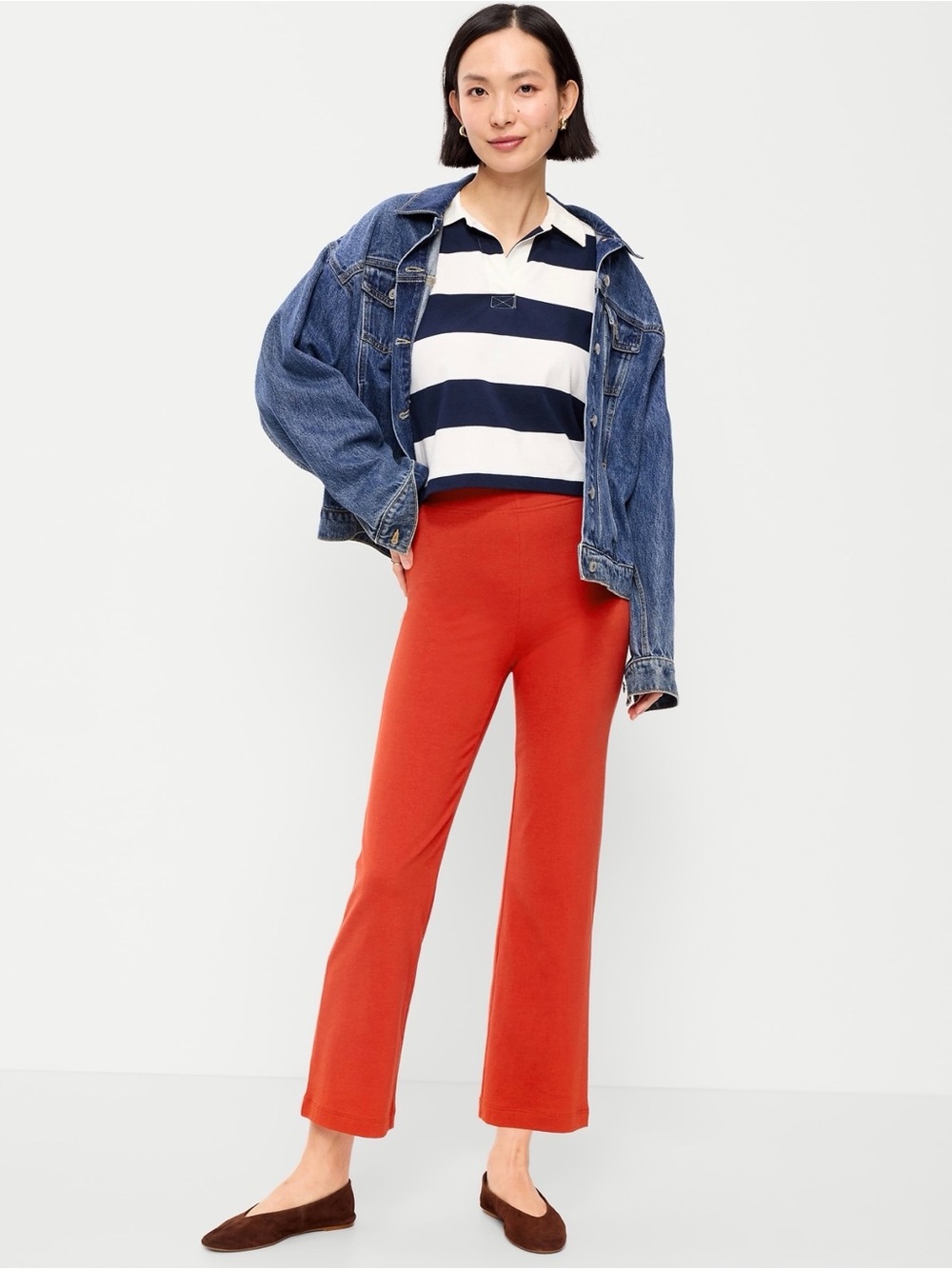 NWT Old Navy High-Waisted Kick Flare Leggings in Deep Rose